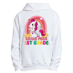 Little Miss 1st Grade Rainbow Unicorn Urban Pullover Hoodie