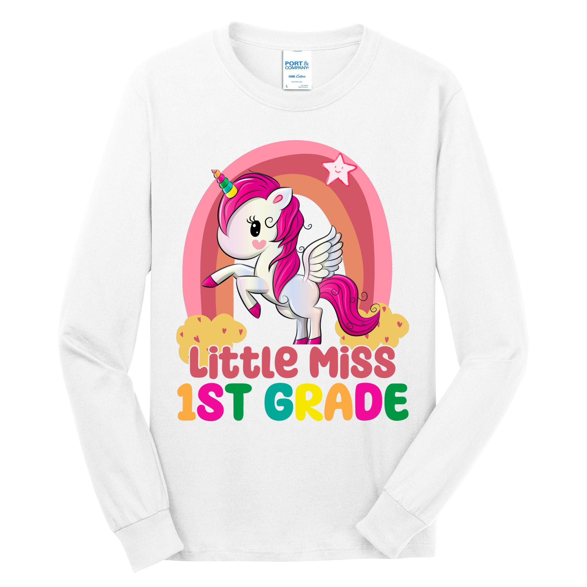 Little Miss 1st Grade Rainbow Unicorn Tall Long Sleeve T-Shirt