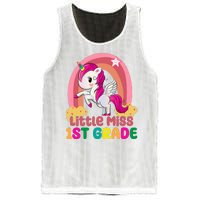 Little Miss 1st Grade Rainbow Unicorn Mesh Reversible Basketball Jersey Tank