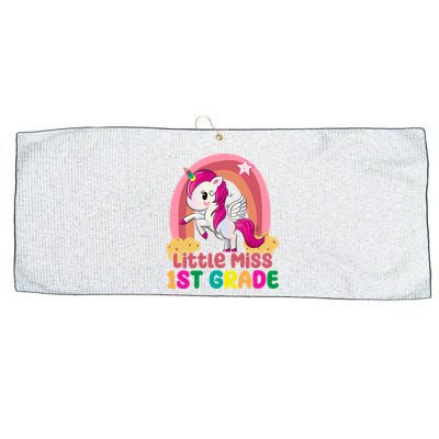 Little Miss 1st Grade Rainbow Unicorn Large Microfiber Waffle Golf Towel