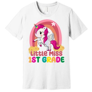 Little Miss 1st Grade Rainbow Unicorn Premium T-Shirt