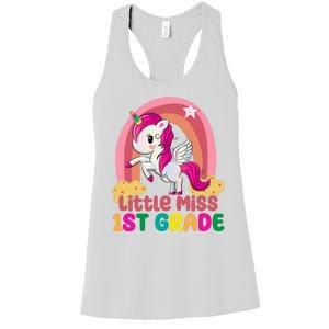 Little Miss 1st Grade Rainbow Unicorn Women's Racerback Tank