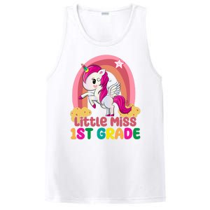 Little Miss 1st Grade Rainbow Unicorn PosiCharge Competitor Tank