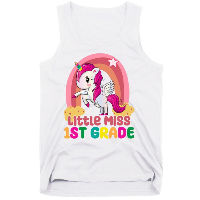 Little Miss 1st Grade Rainbow Unicorn Tank Top