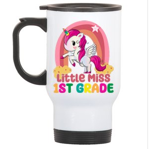 Little Miss 1st Grade Rainbow Unicorn Stainless Steel Travel Mug