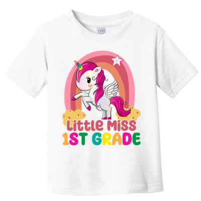 Little Miss 1st Grade Rainbow Unicorn Toddler T-Shirt