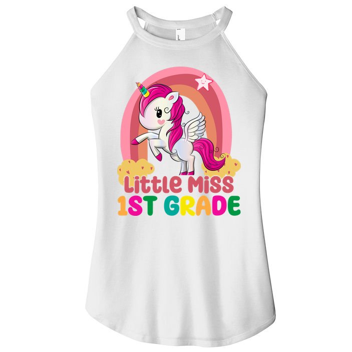 Little Miss 1st Grade Rainbow Unicorn Women's Perfect Tri Rocker Tank