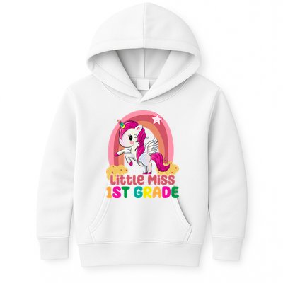 Little Miss 1st Grade Rainbow Unicorn Kids Hoodie