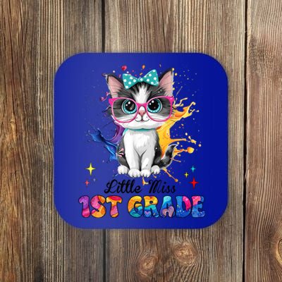 Little Miss 1st Grade Kitten Back To School Cat Coaster