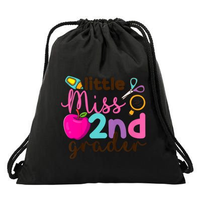 Little Miss 2nd Grade First Day Of Second Grade Cute Drawstring Bag