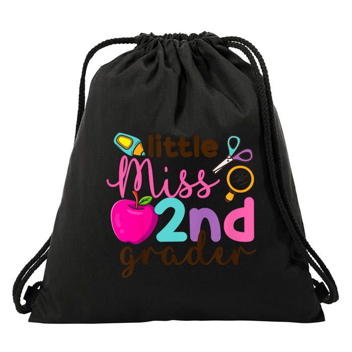 Little Miss 2nd Grade First Day Of Second Grade Cute Drawstring Bag