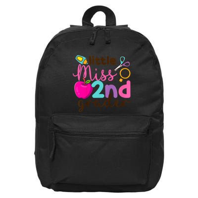 Little Miss 2nd Grade First Day Of Second Grade Cute 16 in Basic Backpack