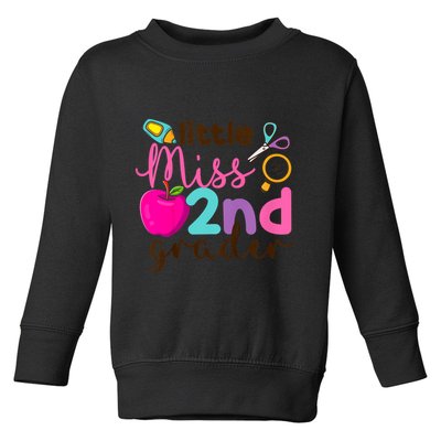 Little Miss 2nd Grade First Day Of Second Grade Cute Toddler Sweatshirt