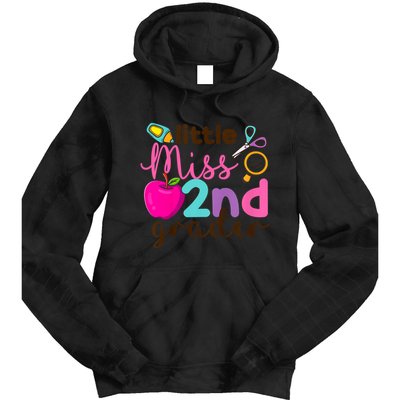 Little Miss 2nd Grade First Day Of Second Grade Cute Tie Dye Hoodie