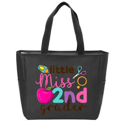 Little Miss 2nd Grade First Day Of Second Grade Cute Zip Tote Bag