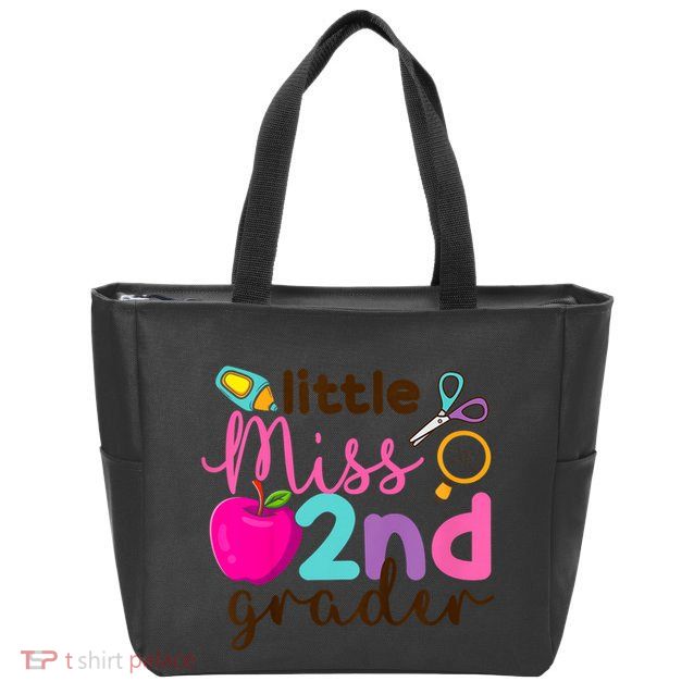 Little Miss 2nd Grade First Day Of Second Grade Cute Zip Tote Bag