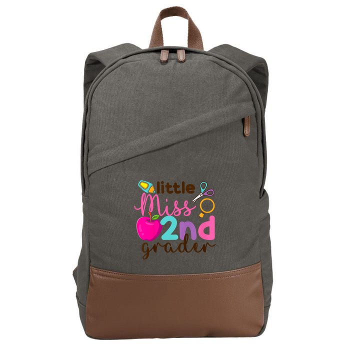 Little Miss 2nd Grade First Day Of Second Grade Cute Cotton Canvas Backpack