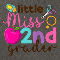 Little Miss 2nd Grade First Day Of Second Grade Cute Cotton Canvas Backpack