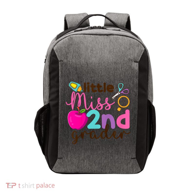 Little Miss 2nd Grade First Day Of Second Grade Cute Vector Backpack