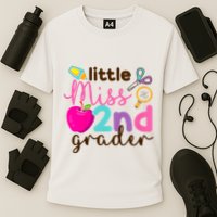 Little Miss 2nd Grade First Day Of Second Grade Cute Cooling Performance Crew T-Shirt