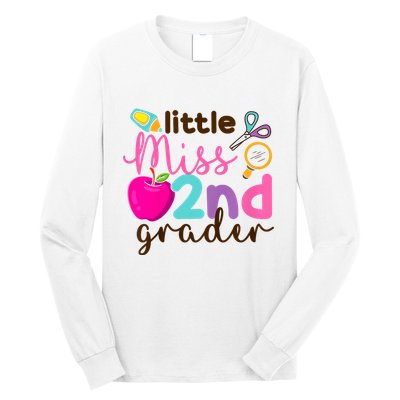 Little Miss 2nd Grade First Day Of Second Grade Cute Long Sleeve Shirt