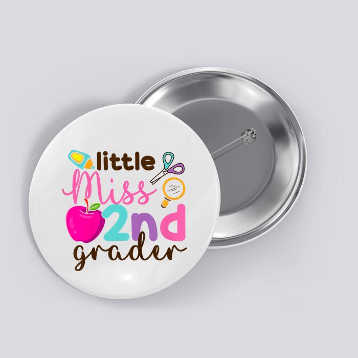 Little Miss 2nd Grade First Day Of Second Grade Cute Button