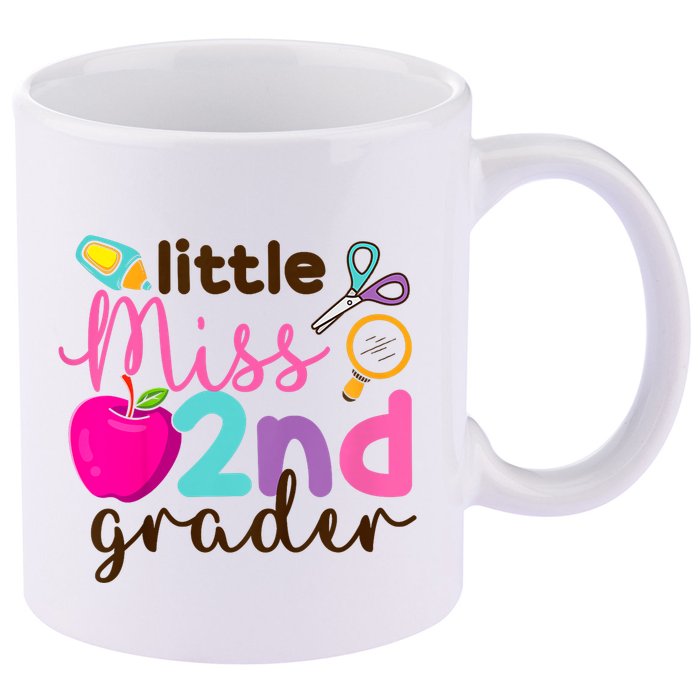 Little Miss 2nd Grade First Day Of Second Grade Cute 11oz C Handle Ceramic Mug