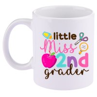 Little Miss 2nd Grade First Day Of Second Grade Cute 11oz C Handle Ceramic Mug