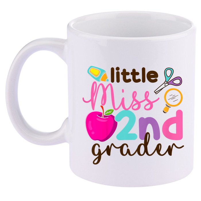 Little Miss 2nd Grade First Day Of Second Grade Cute 11oz C Handle Ceramic Mug