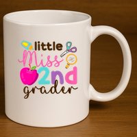 Little Miss 2nd Grade First Day Of Second Grade Cute 11oz C Handle Ceramic Mug
