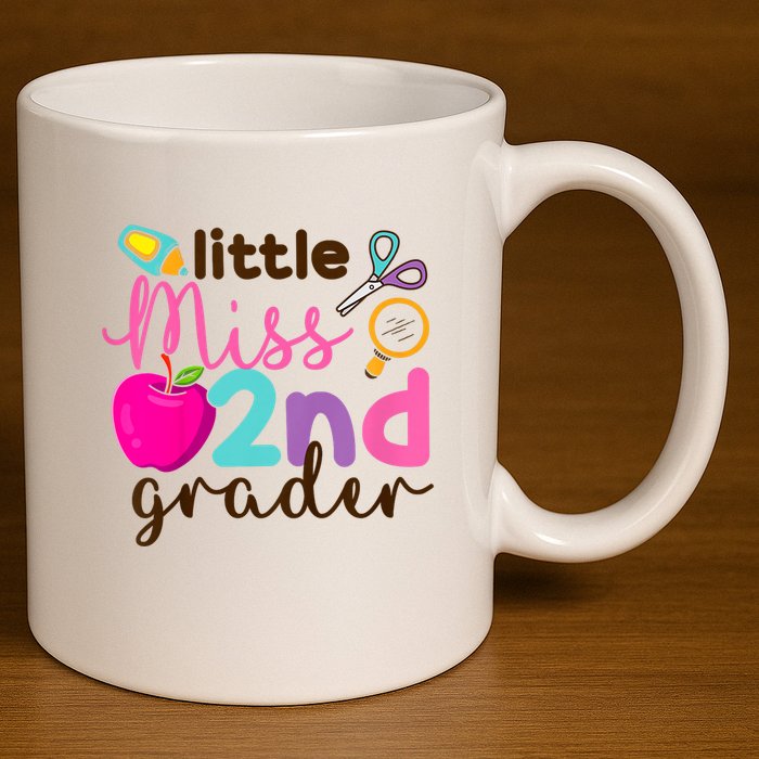 Little Miss 2nd Grade First Day Of Second Grade Cute 11oz C Handle Ceramic Mug