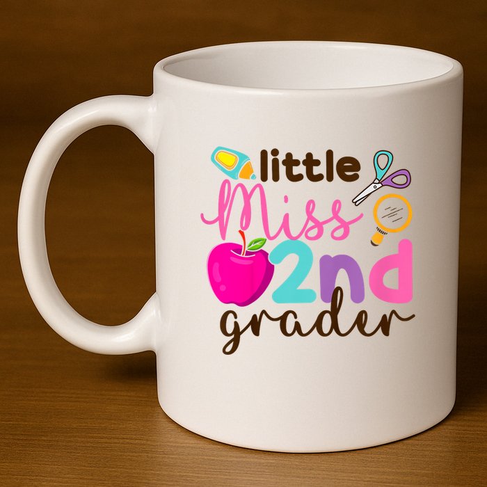 Little Miss 2nd Grade First Day Of Second Grade Cute 11oz C Handle Ceramic Mug