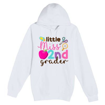 Little Miss 2nd Grade First Day Of Second Grade Cute Premium Pullover Hoodie