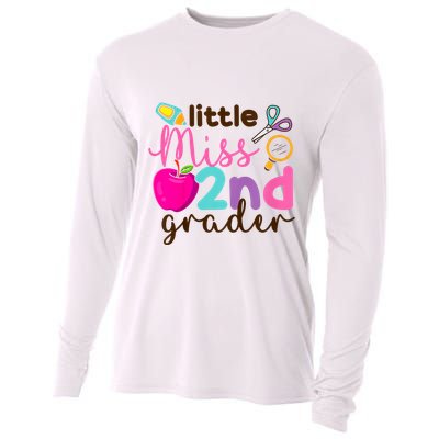 Little Miss 2nd Grade First Day Of Second Grade Cute Cooling Performance Long Sleeve Crew