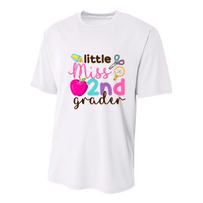 Little Miss 2nd Grade First Day Of Second Grade Cute Youth Performance Sprint T-Shirt