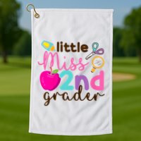 Little Miss 2nd Grade First Day Of Second Grade Cute Golf Towel