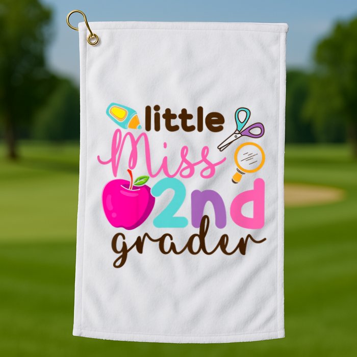 Little Miss 2nd Grade First Day Of Second Grade Cute Golf Towel