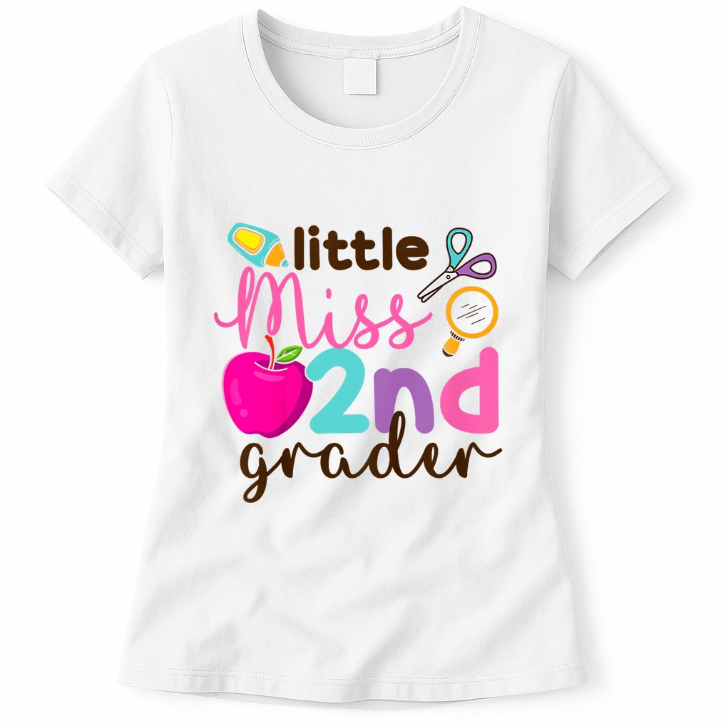 Little Miss 2nd Grade First Day Of Second Grade Cute Womens T-Shirt