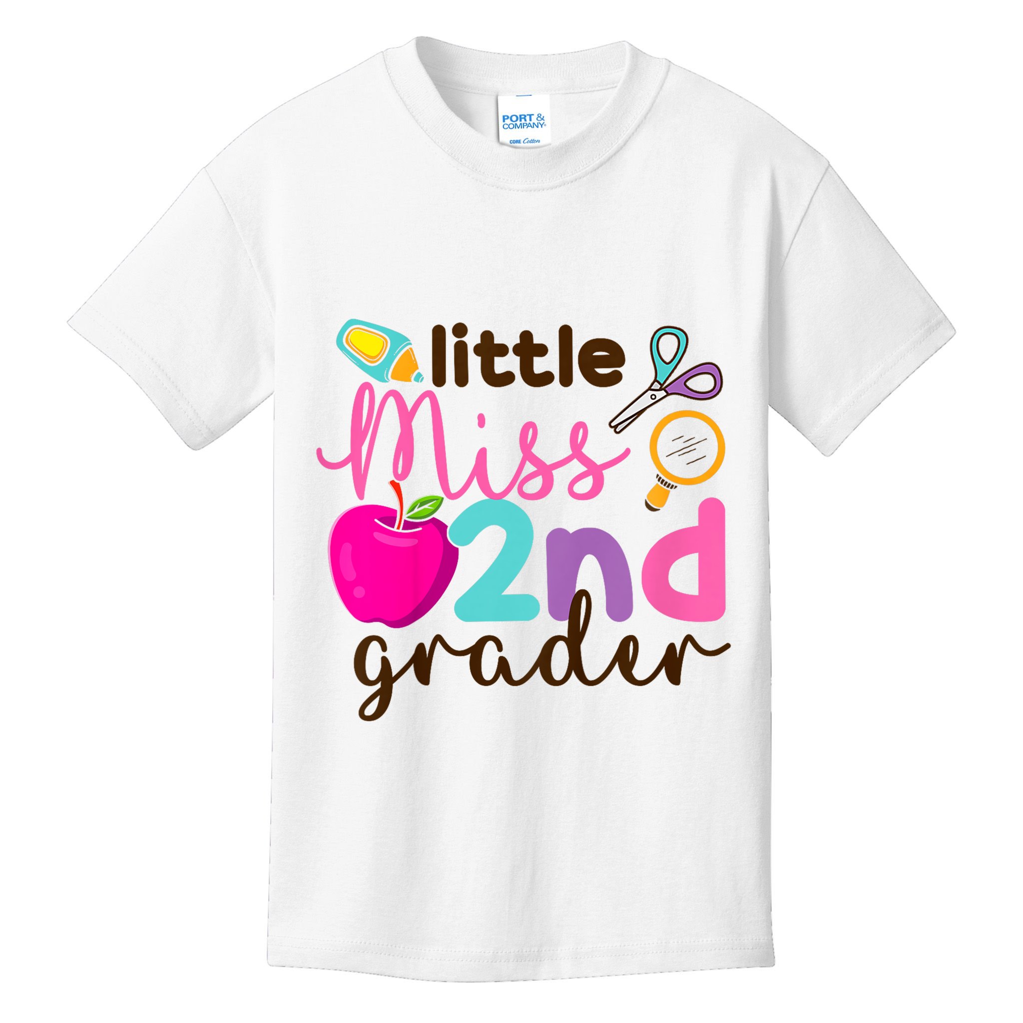 Little Miss 2nd Grade First Day Of Second Grade Cute Kids T-Shirt