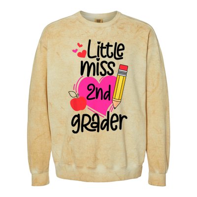 Little Miss 2nd Grader First Day Of Second Grade Girl Colorblast Crewneck Sweatshirt