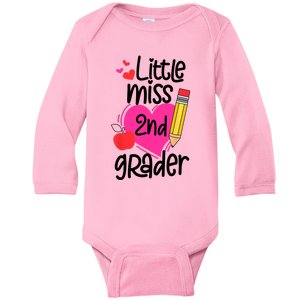 Little Miss 2nd Grader First Day Of Second Grade Girl Baby Long Sleeve Bodysuit