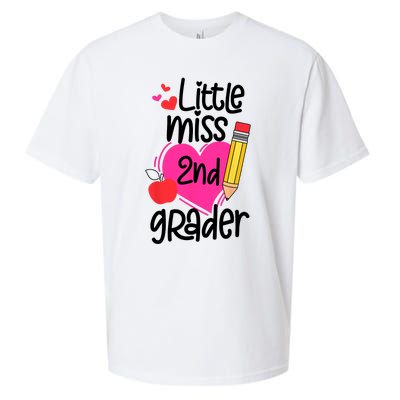 Little Miss 2nd Grader First Day Of Second Grade Girl Sueded Cloud Jersey T-Shirt