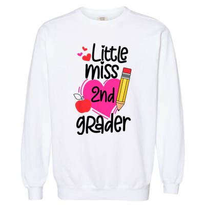 Little Miss 2nd Grader First Day Of Second Grade Girl Garment-Dyed Sweatshirt