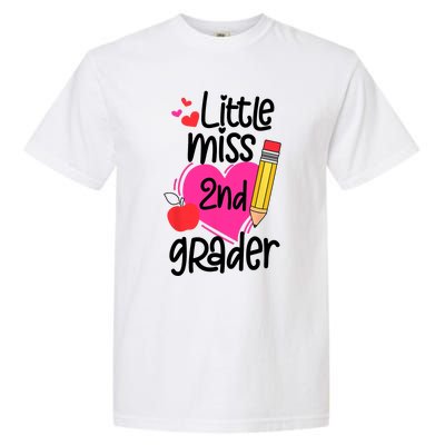 Little Miss 2nd Grader First Day Of Second Grade Girl Garment-Dyed Heavyweight T-Shirt