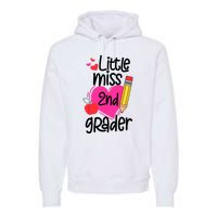 Little Miss 2nd Grader First Day Of Second Grade Girl Premium Hoodie