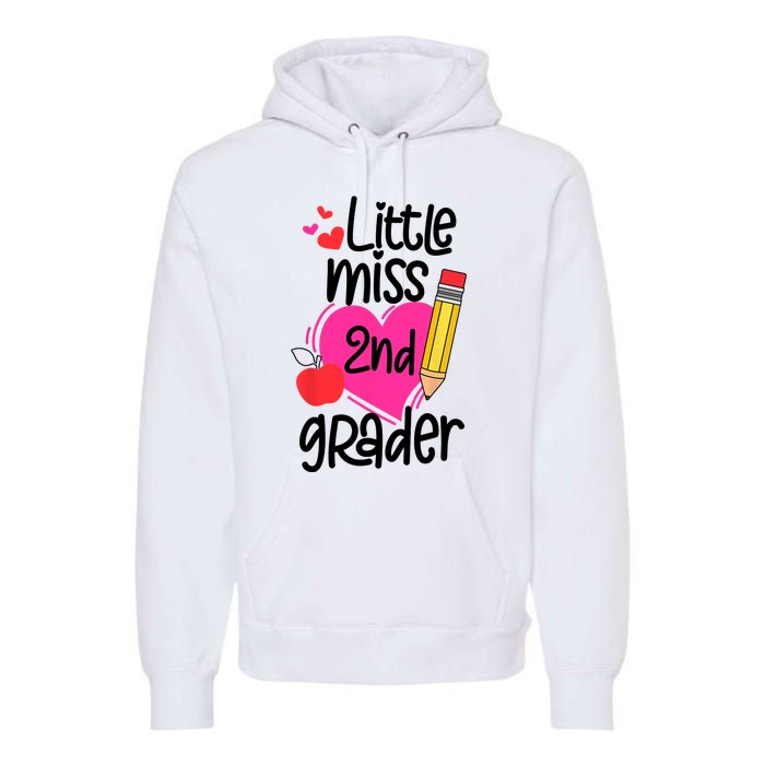 Little Miss 2nd Grader First Day Of Second Grade Girl Premium Hoodie