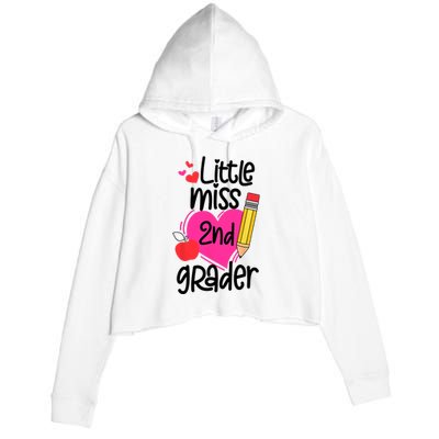 Little Miss 2nd Grader First Day Of Second Grade Girl Crop Fleece Hoodie