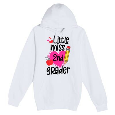 Little Miss 2nd Grader First Day Of Second Grade Girl Premium Pullover Hoodie