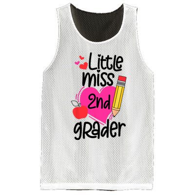 Little Miss 2nd Grader First Day Of Second Grade Girl Mesh Reversible Basketball Jersey Tank