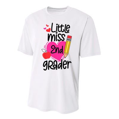 Little Miss 2nd Grader First Day Of Second Grade Girl Performance Sprint T-Shirt